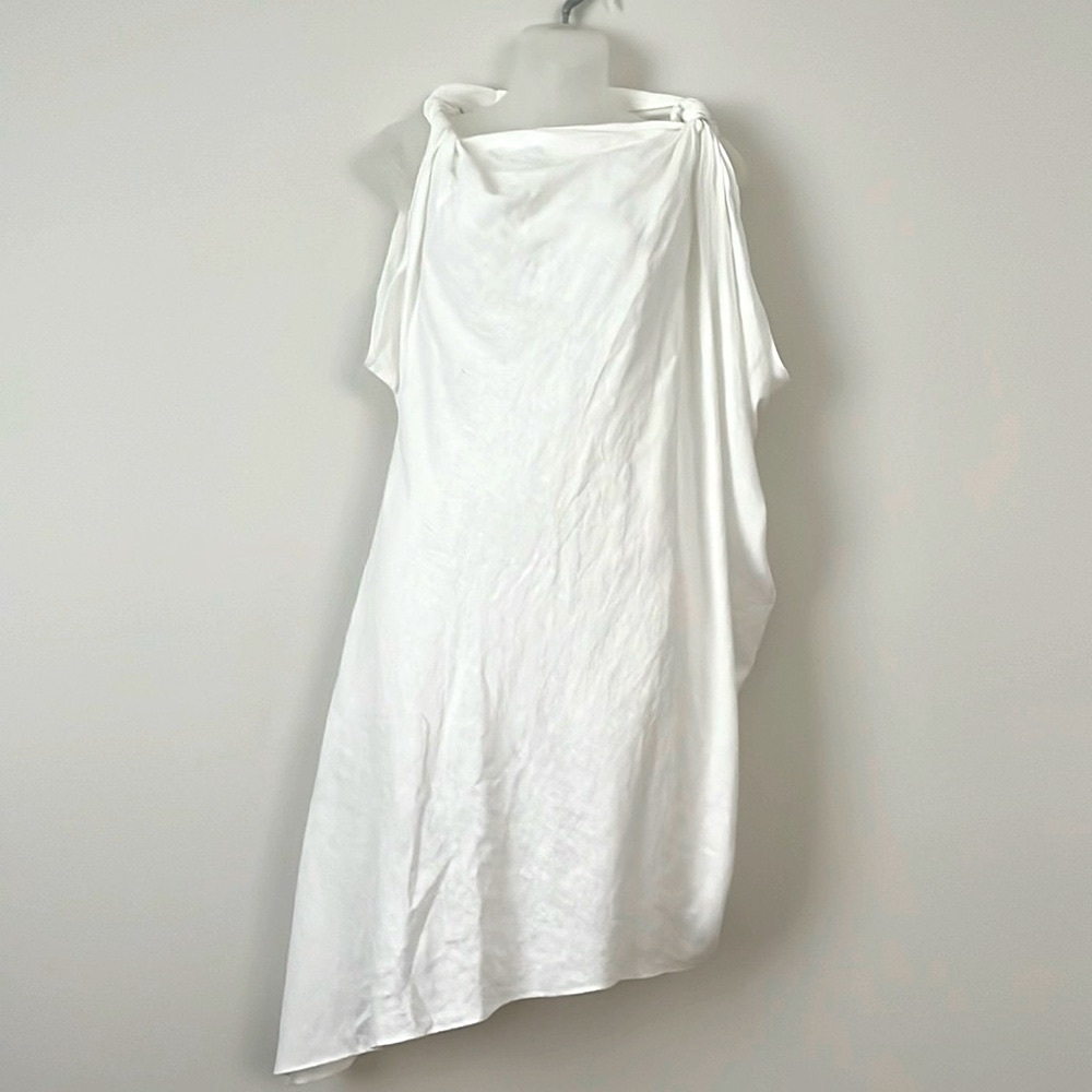 Zara linen blend asymmetrical dress